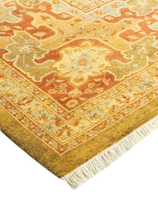 Traditional Mogul Green Wool Area Rug 8' 4" x 10' 2" - Solo Rugs