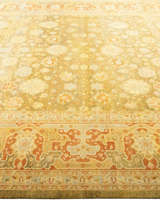 Traditional Mogul Green Wool Area Rug 8' 4" x 10' 2" - Solo Rugs
