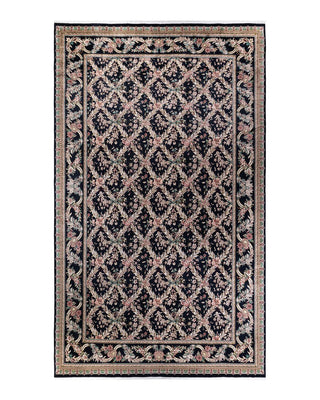 Traditional Mogul Black Wool Area Rug 10' 0" x 16' 9" - Solo Rugs