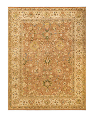 Traditional Mogul Yellow Wool Area Rug 9' 0" x 11' 10" - Solo Rugs
