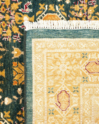 Traditional Mogul Green Wool Area Rug 9' 3" x 11' 10" - Solo Rugs
