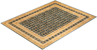 Traditional Mogul Green Wool Area Rug 9' 3" x 11' 10" - Solo Rugs