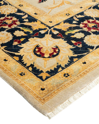 Traditional Mogul Ivory Wool Area Rug 9' 0" x 11' 10" - Solo Rugs