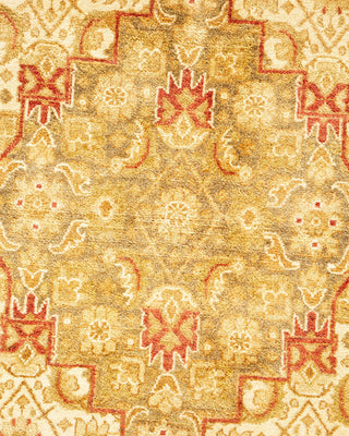 Traditional Mogul Yellow Wool Area Rug 8' 1" x 9' 9" - Solo Rugs