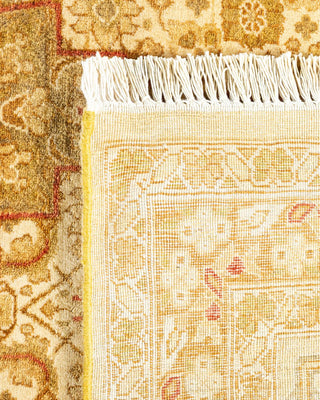 Traditional Mogul Yellow Wool Area Rug 8' 1" x 9' 9" - Solo Rugs