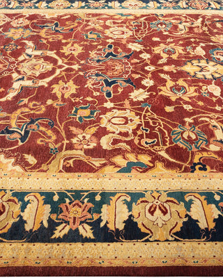 Traditional Mogul Red Wool Area Rug 7' 10" x 10' 4" - Solo Rugs