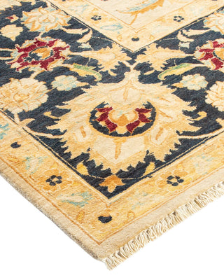 Traditional Mogul Ivory Wool Area Rug 8' 1" x 9' 6" - Solo Rugs
