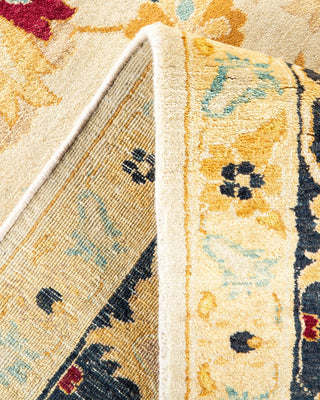 Traditional Mogul Ivory Wool Area Rug 8' 1" x 9' 6" - Solo Rugs