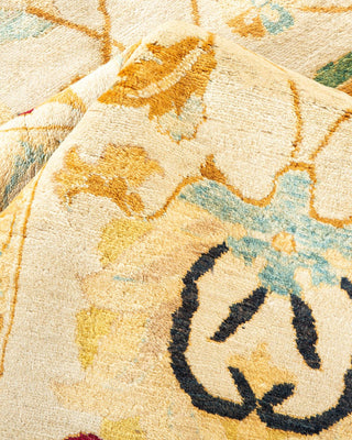 Traditional Mogul Ivory Wool Area Rug 8' 1" x 9' 6" - Solo Rugs