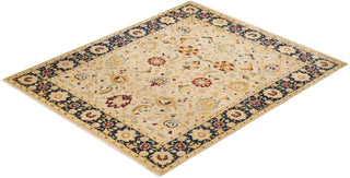 Traditional Mogul Ivory Wool Area Rug 8' 1" x 9' 6" - Solo Rugs