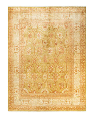 Traditional Mogul Green Wool Area Rug 8' 1" x 10' 10" - Solo Rugs