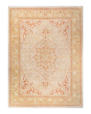 Traditional Mogul Ivory Wool Area Rug 9' 2" x 12' 5" - Solo Rugs