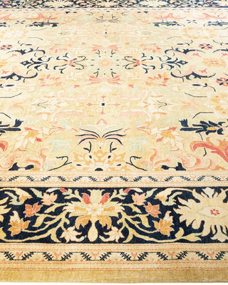 Traditional Mogul Ivory Wool Area Rug 9' 4" x 11' 10" - Solo Rugs
