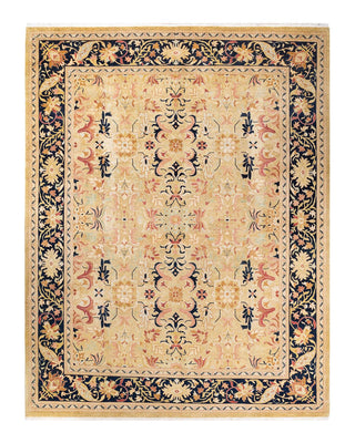 Traditional Mogul Ivory Wool Area Rug 9' 4" x 11' 10" - Solo Rugs