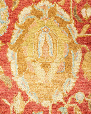 Traditional Mogul Orange Wool Area Rug 9' 3" x 11' 10" - Solo Rugs