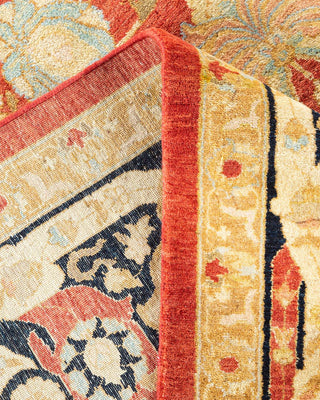 Traditional Mogul Orange Wool Area Rug 9' 3" x 11' 10" - Solo Rugs