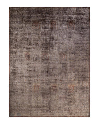 Contemporary Fine Vibrance Brown Wool Area Rug 10' 3" x 13' 10" - Solo Rugs