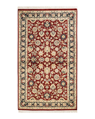 Traditional Mogul Red Wool Area Rug 3' 1" x 5' 4" - Solo Rugs