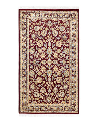 Traditional Mogul Red Wool Area Rug 3' 1" x 5' 4" - Solo Rugs