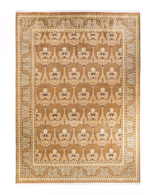 Traditional Mogul Brown Wool Area Rug 9' 0" x 12' 5" - Solo Rugs