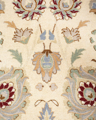 Traditional Mogul Ivory Wool Area Rug 9' 2" x 12' 1" - Solo Rugs