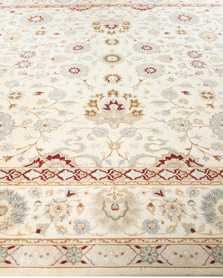 Traditional Mogul Ivory Wool Area Rug 9' 2" x 12' 1" - Solo Rugs