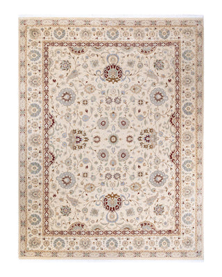 Traditional Mogul Ivory Wool Area Rug 9' 2" x 12' 1" - Solo Rugs