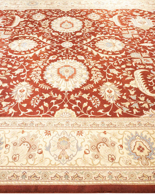 Traditional Mogul Brown Wool Area Rug 9' 2" x 12' 5" - Solo Rugs