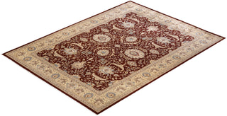 Traditional Mogul Brown Wool Area Rug 9' 2" x 12' 5" - Solo Rugs