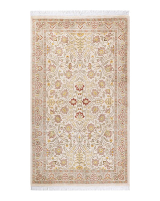 Traditional Mogul Ivory Wool Area Rug 3' 1" x 5' 2" - Solo Rugs