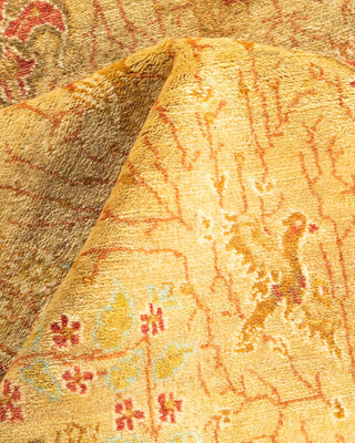 Traditional Mogul Yellow Wool Area Rug 3' 2" x 5' 4" - Solo Rugs