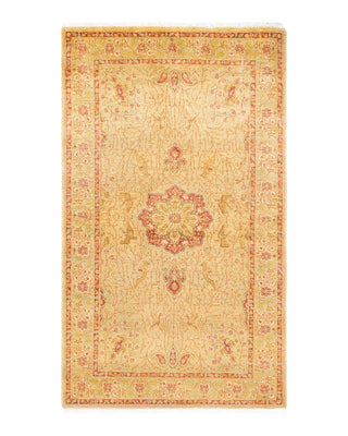 Traditional Mogul Yellow Wool Area Rug 3' 2" x 5' 4" - Solo Rugs