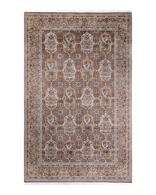 Traditional Mogul Brown Wool Area Rug 6' 2" x 9' 8" - Solo Rugs