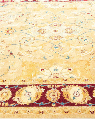 Traditional Mogul Yellow Wool Area Rug 6' 2" x 9' 0" - Solo Rugs