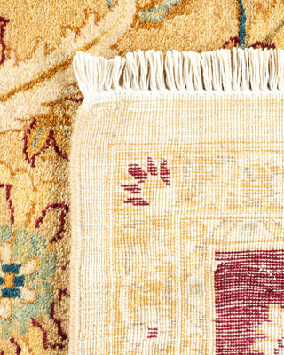 Traditional Mogul Yellow Wool Area Rug 6' 2" x 9' 0" - Solo Rugs