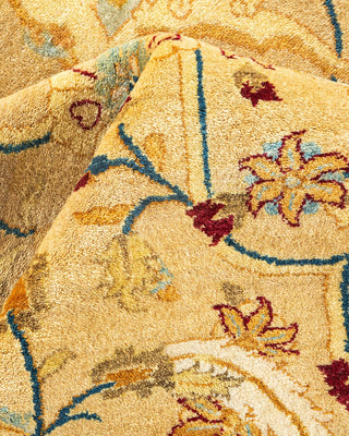 Traditional Mogul Yellow Wool Area Rug 6' 2" x 9' 0" - Solo Rugs