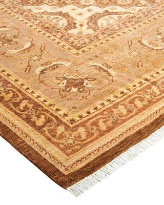 Traditional Mogul Brown Wool Area Rug 6' 2" x 9' 2" - Solo Rugs