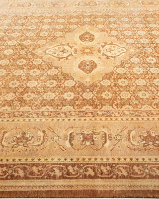 Traditional Mogul Brown Wool Area Rug 6' 2" x 9' 2" - Solo Rugs