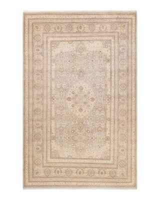 Traditional Mogul Gray Wool Area Rug 6' 3" x 9' 8" - Solo Rugs
