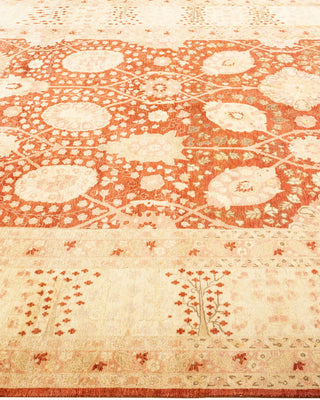 Traditional Mogul Yellow Wool Area Rug 6' 2" x 9' 3" - Solo Rugs