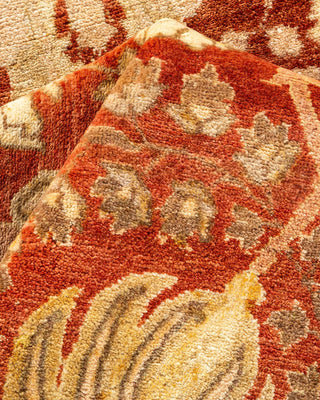 Traditional Mogul Yellow Wool Area Rug 6' 2" x 9' 3" - Solo Rugs