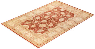 Traditional Mogul Yellow Wool Area Rug 6' 2" x 9' 3" - Solo Rugs