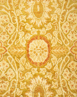 Traditional Mogul Green Wool Area Rug 6' 1" x 8' 7" - Solo Rugs