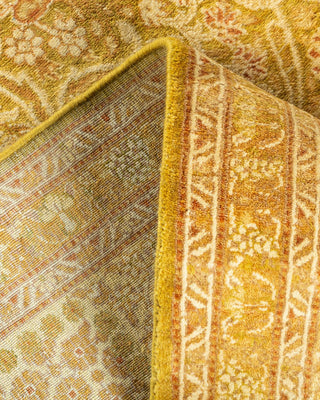 Traditional Mogul Green Wool Area Rug 6' 1" x 8' 7" - Solo Rugs
