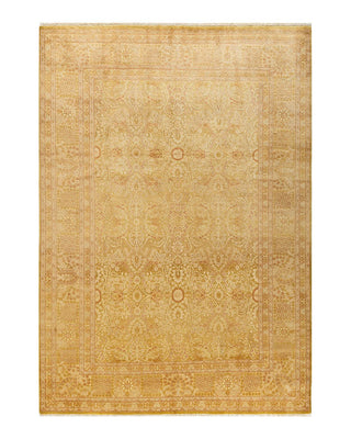 Traditional Mogul Green Wool Area Rug 6' 1" x 8' 7" - Solo Rugs