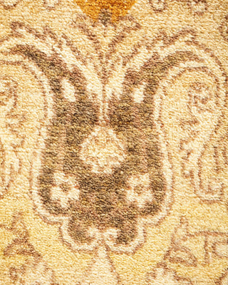 Traditional Mogul Green Wool Area Rug 6' 1" x 9' 3" - Solo Rugs