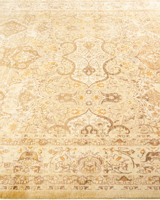 Traditional Mogul Green Wool Area Rug 6' 1" x 9' 3" - Solo Rugs