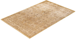 Traditional Mogul Green Wool Area Rug 6' 1" x 9' 3" - Solo Rugs