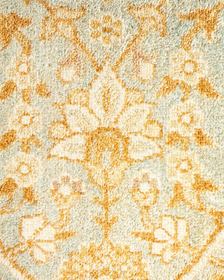 Traditional Mogul Light Blue Wool Area Rug 6' 1" x 9' 2" - Solo Rugs