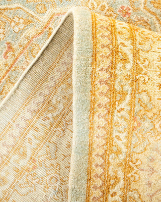 Traditional Mogul Light Blue Wool Area Rug 6' 1" x 9' 2" - Solo Rugs